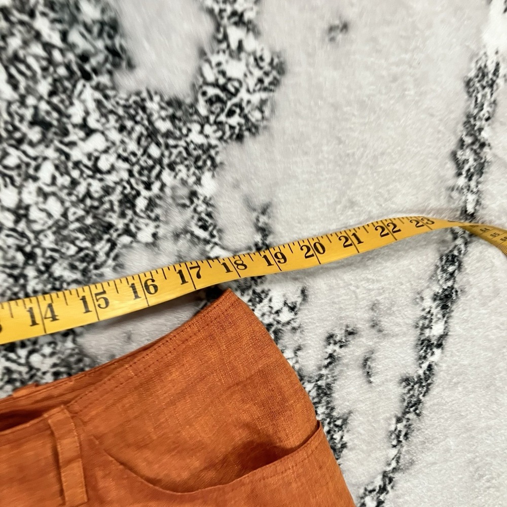 Company Ellen Tracy Linen Button Front Midi Skirt Orange Rust Womens Size 16 - Picture 6 of 16